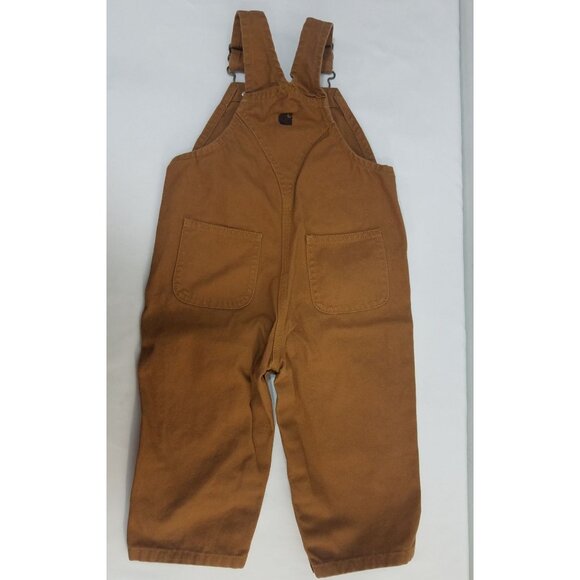 Carhartt 18M Brown Duck Canvas Bib Overalls For Toddlers - Picture 8 of 8